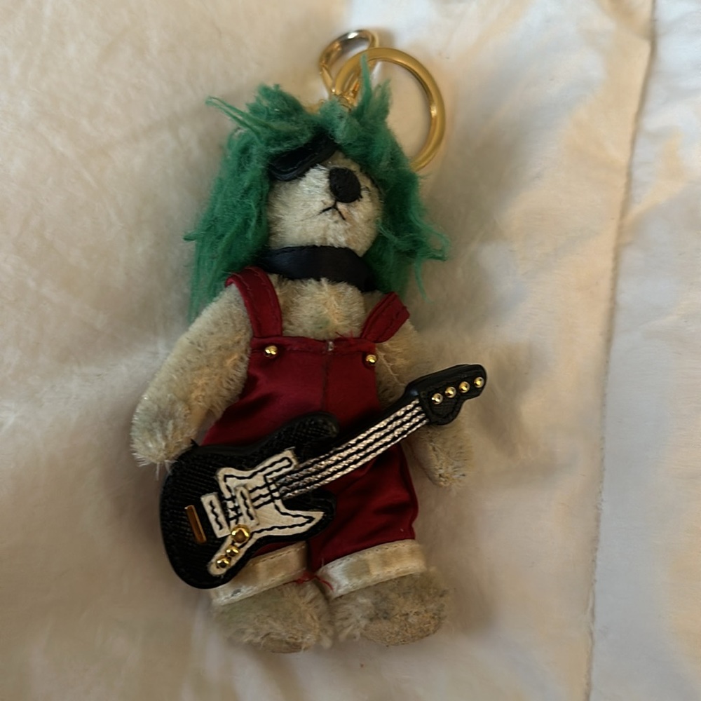 PRADA
Red/Green Fabric Trick Duke Rockstar Teddy Bear Key And Bag Charm